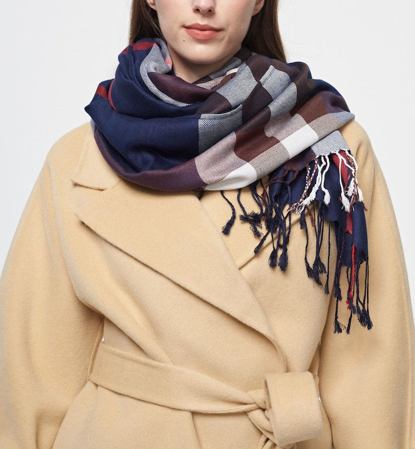 Navy Burbs Scarf - Chaddors