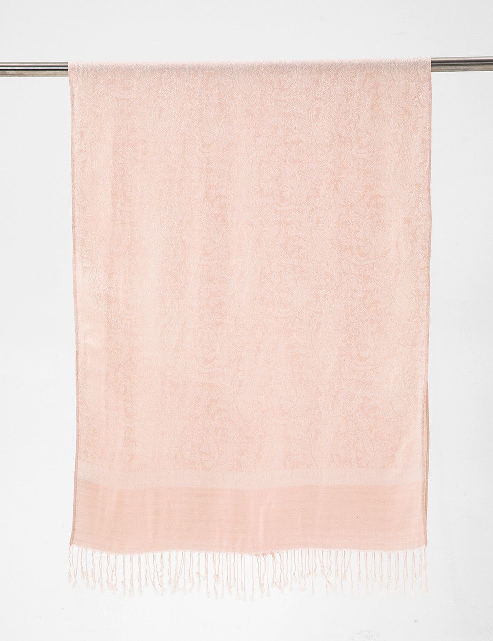 Light Pink Self Design Pashmina