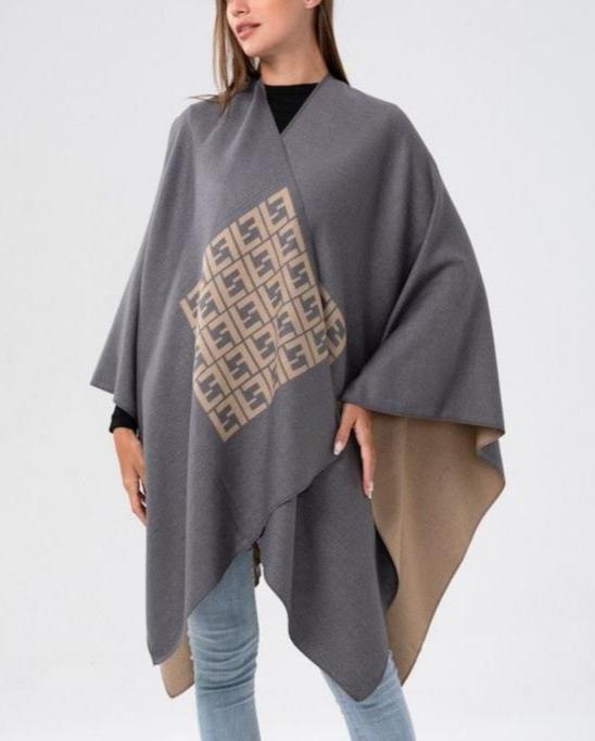 Gray Reversible Cape - Chaddors