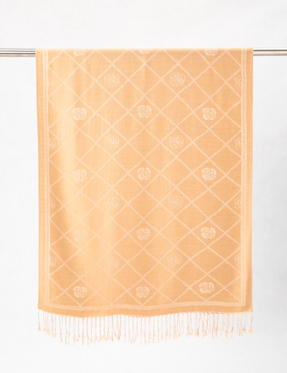 Gold Rose Print Pashmina