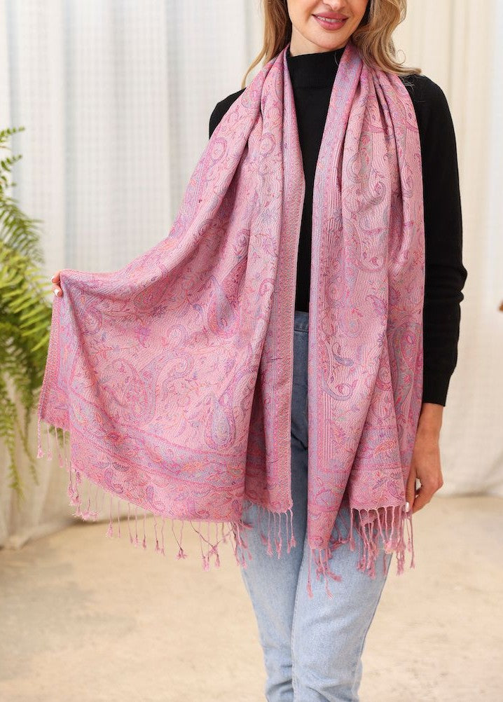 Pink Print Pashmina