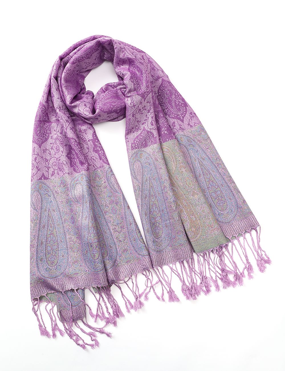 Purple Border Pashmina