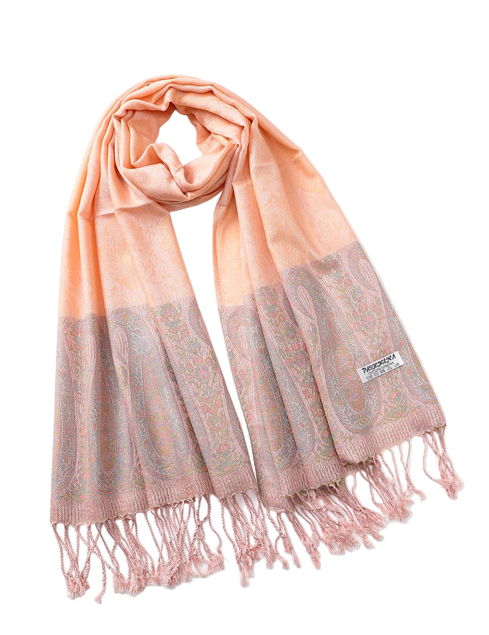 Peach Border Pashmina