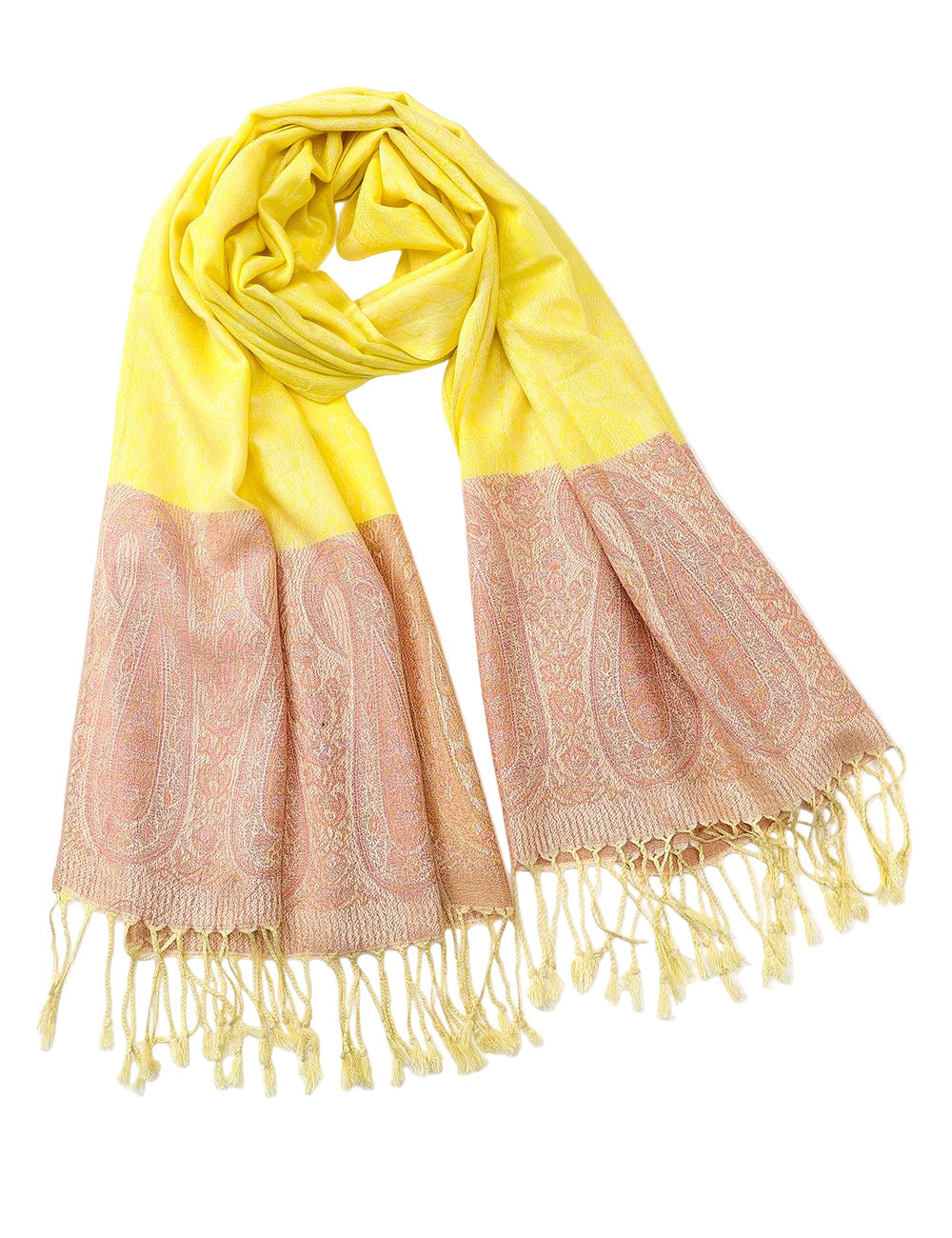 Yellow Border Pashmina