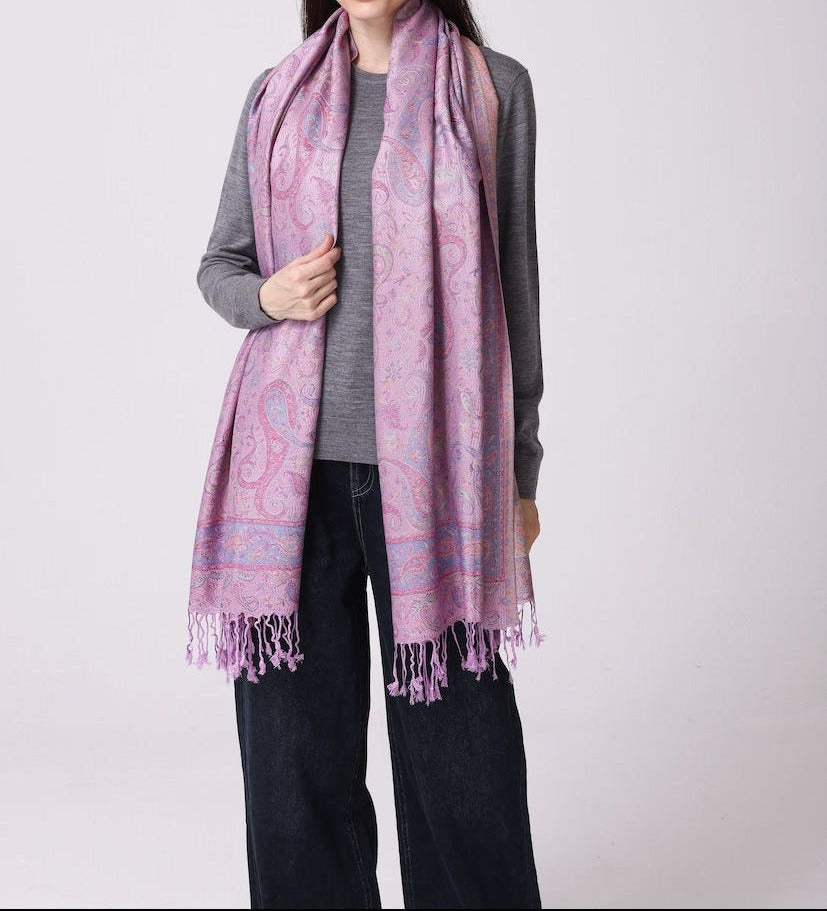 All Over Print Lilac Pashmina