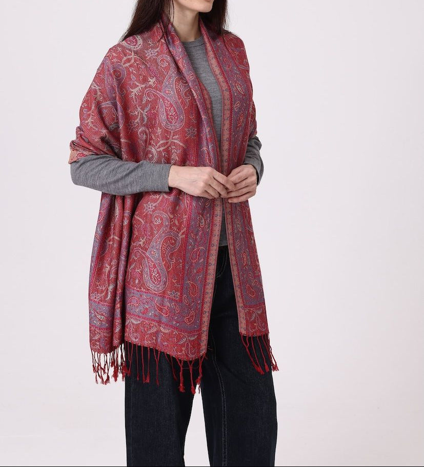 All Over Print Maroon Pashmina