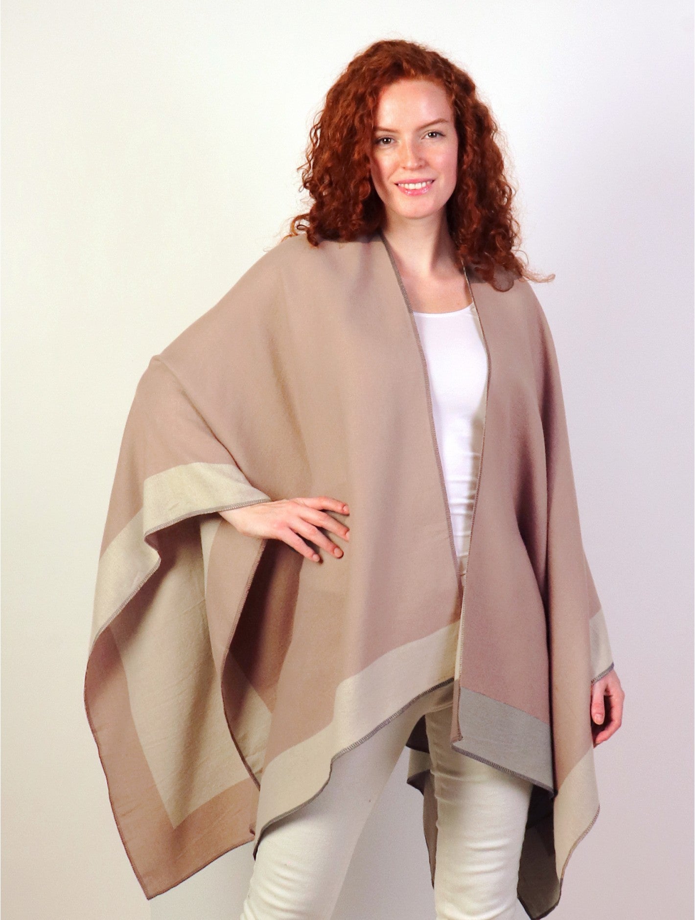 Two Tone Beige Cape
