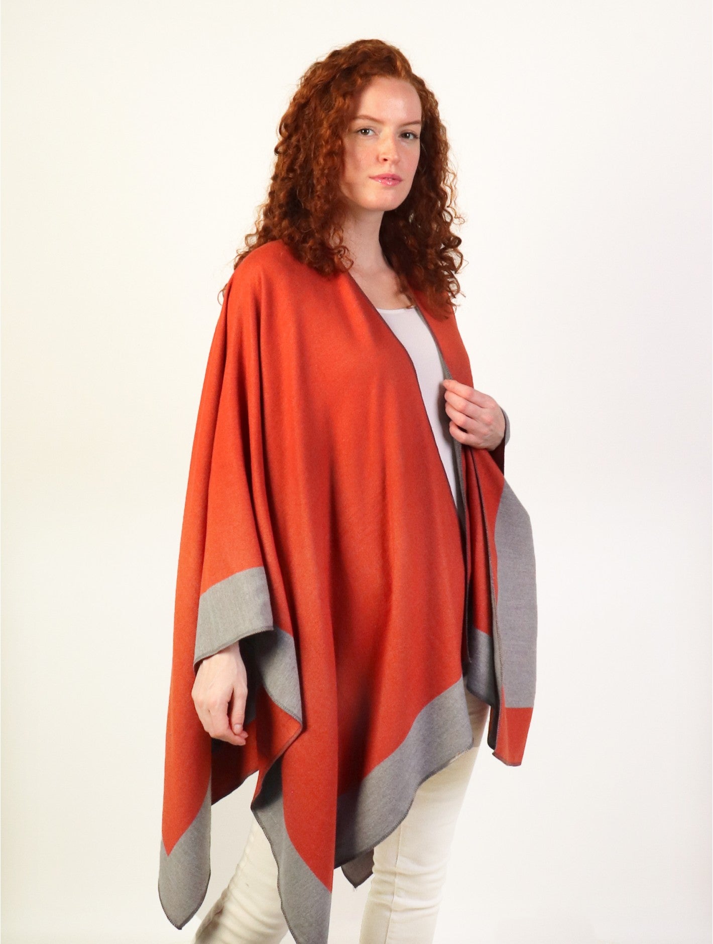 Orange and Grey Reversible Cape