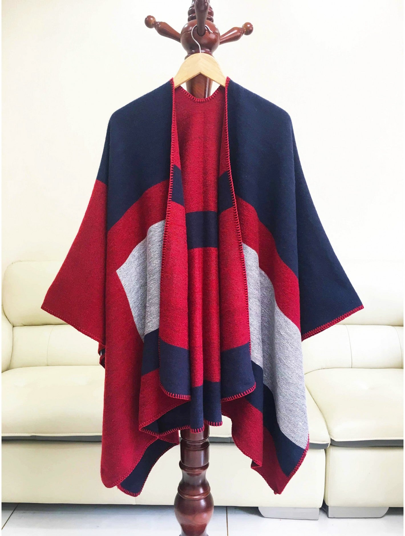 Triple Tone Lurex Design Cape