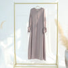 Beige Ruffle Sleeves Abaya Dress