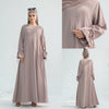 Beige Ruffle Sleeves Abaya Dress