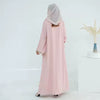 Blush Pink Lace Trim Abaya