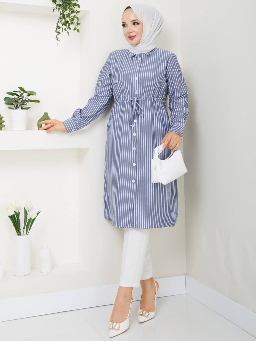 Blue Striped Turkish Top