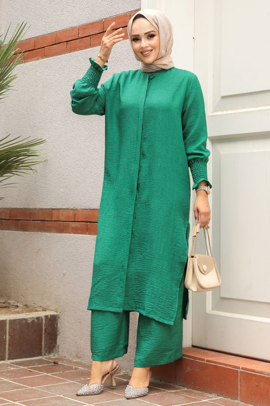 Green 2 Piece Turkish Suit - Chaddors