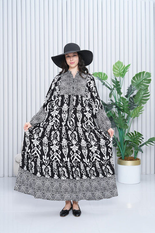 Black Print Summer Dress