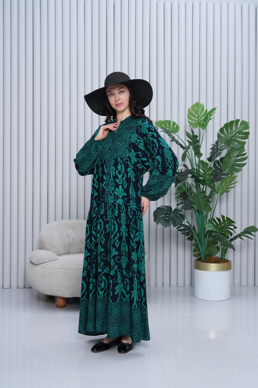 Green Print Summer Dress