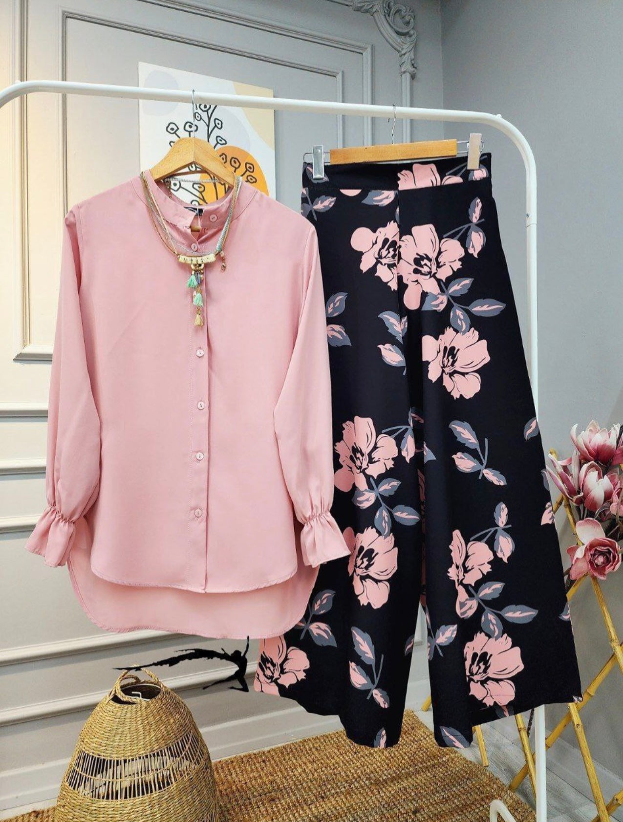 Pink 2 Piece Turkish Suit - Chaddors