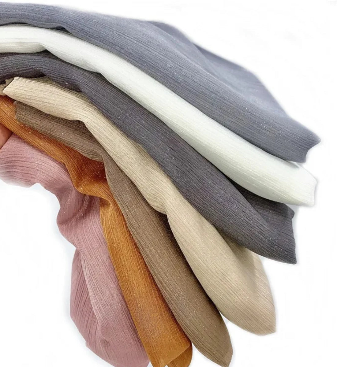 Crinkle Glitter Chiffon Hijabs + - Chaddors