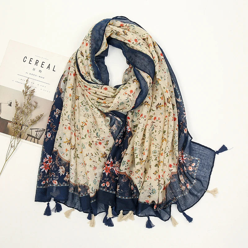 Printed Tassel Hijabs - 1 (Multiple Designs)