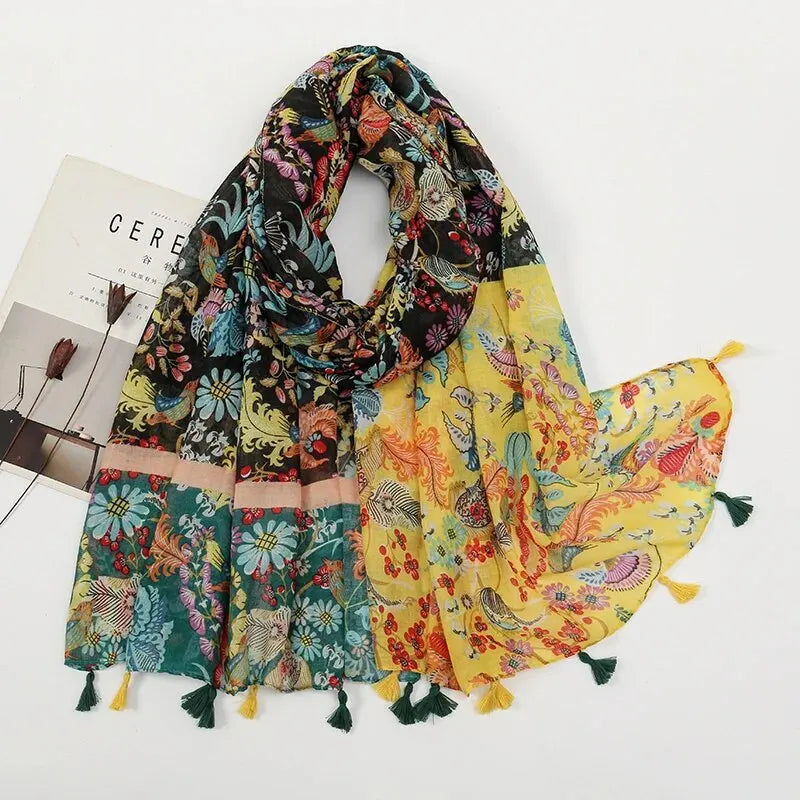 Printed Tassel Hijabs - 1 (Multiple Designs)