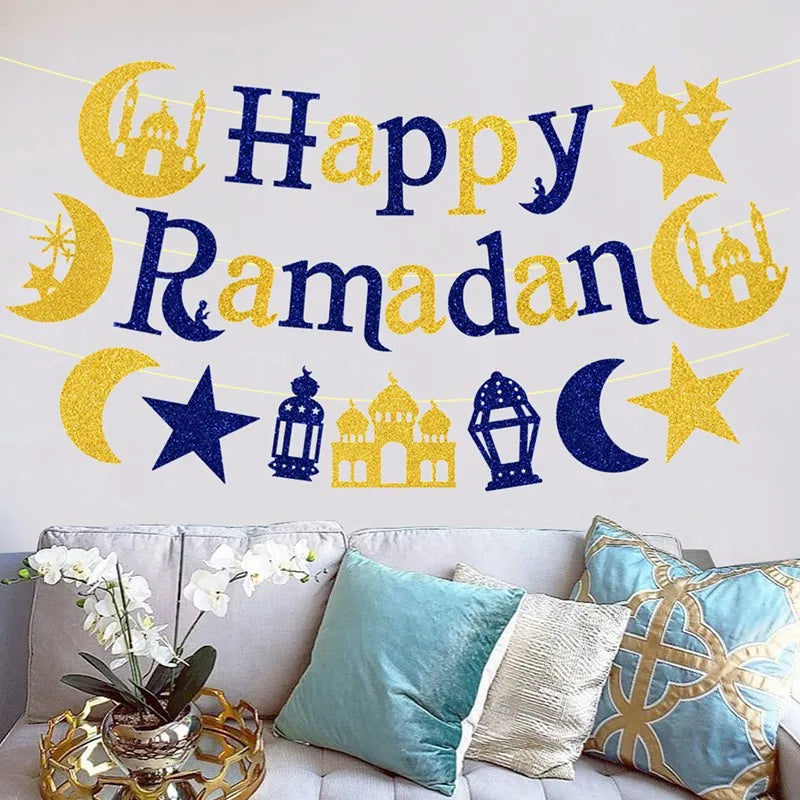 Blue Ramadan Kareem Banner - Chaddors