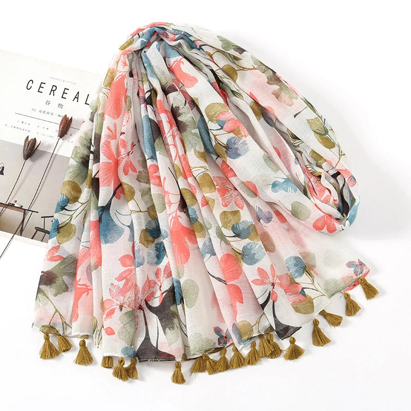 Printed Tassel Hijabs - 1 (Multiple Designs)