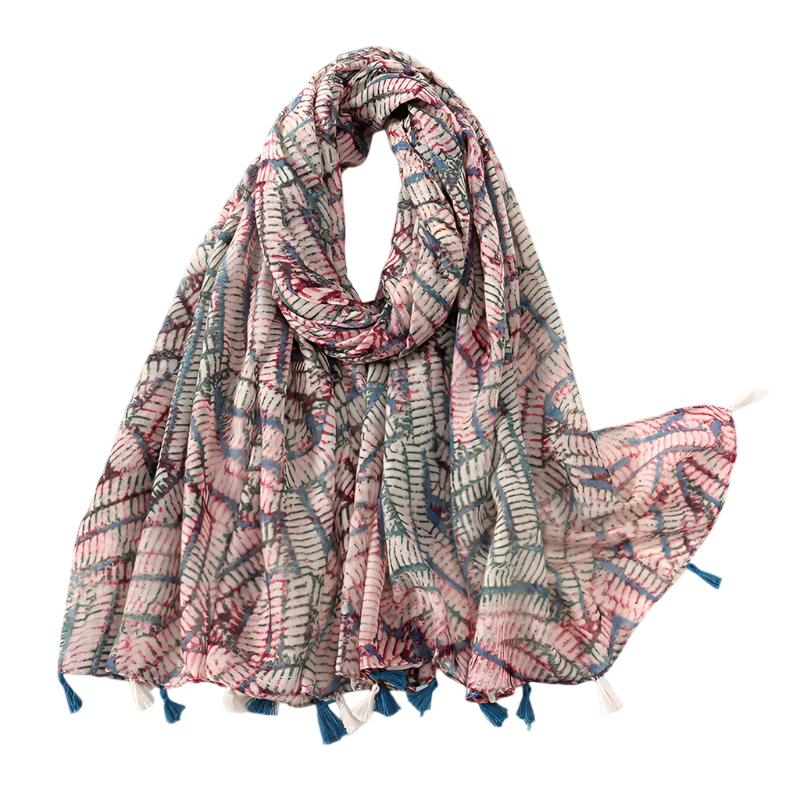 Printed Tassel Hijabs - 2 (Multiple Designs)
