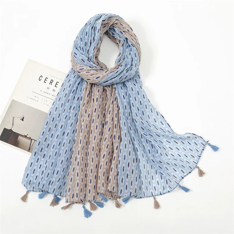 Printed Tassel Hijabs - 1 (Multiple Designs)