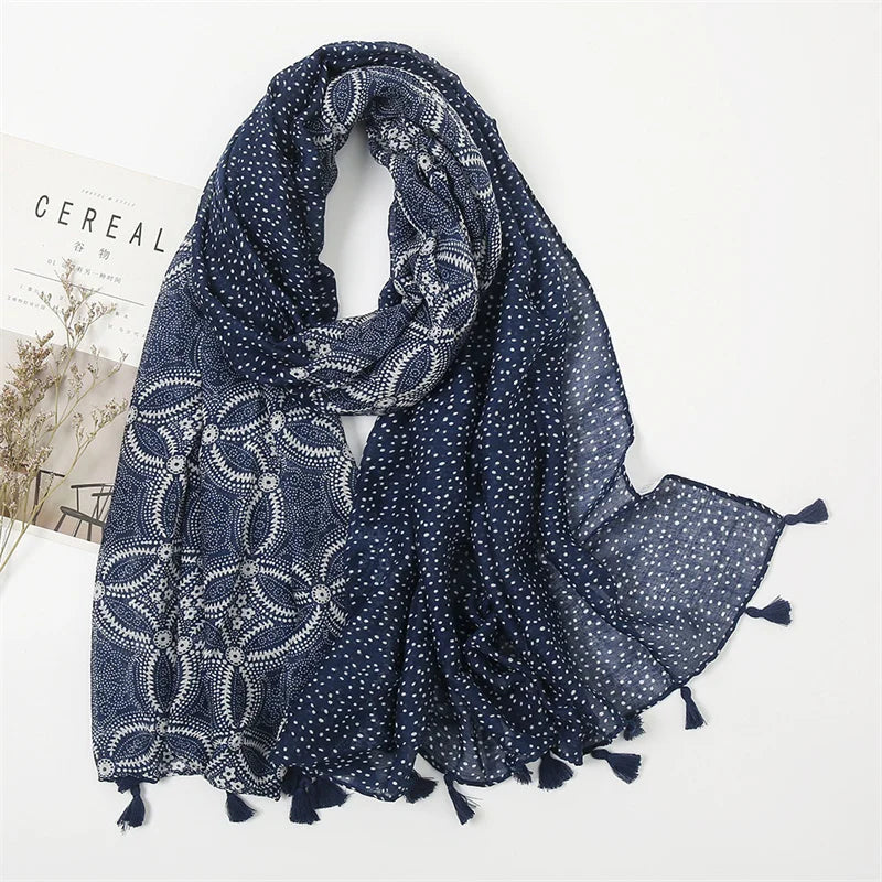 Printed Tassel Hijabs - 1 (Multiple Designs)