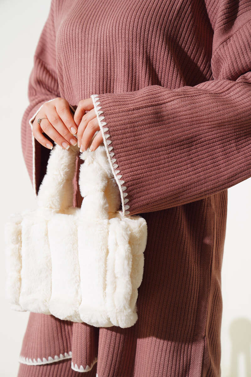 White Design Detail Tea Pink Knitted Co-ord