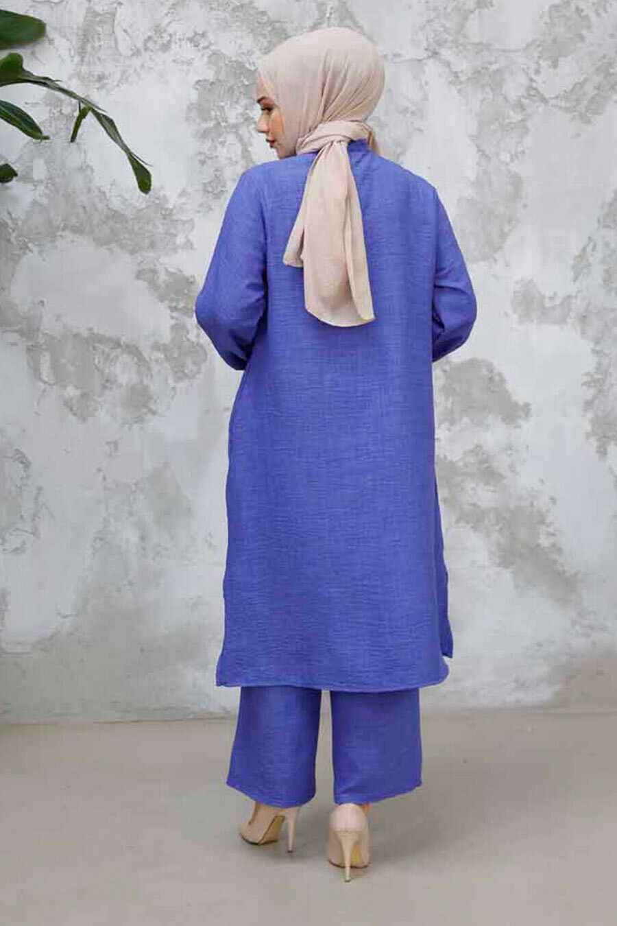 Modest Indigo Blue Turkish Co-ord Set