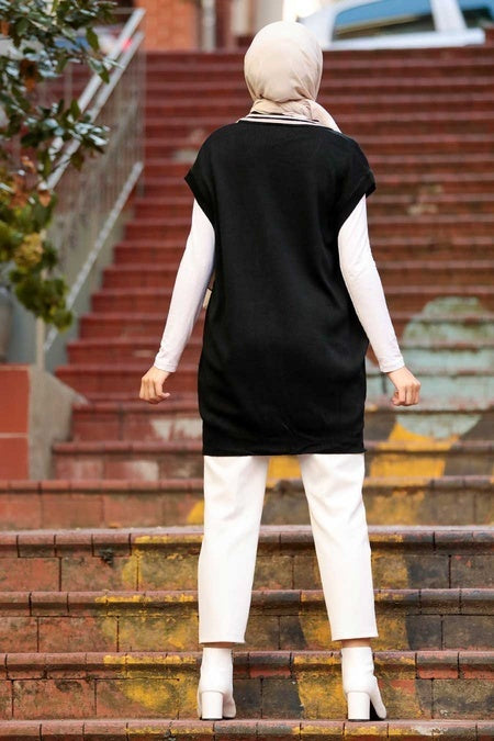Black Vest Cardigan - Chaddors