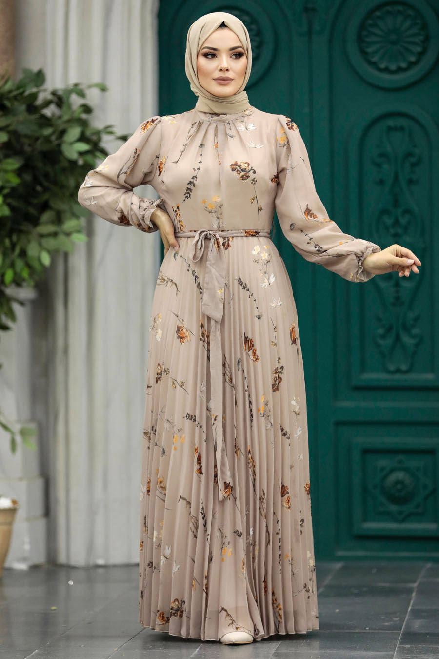 Mink Printed Turkish Dress