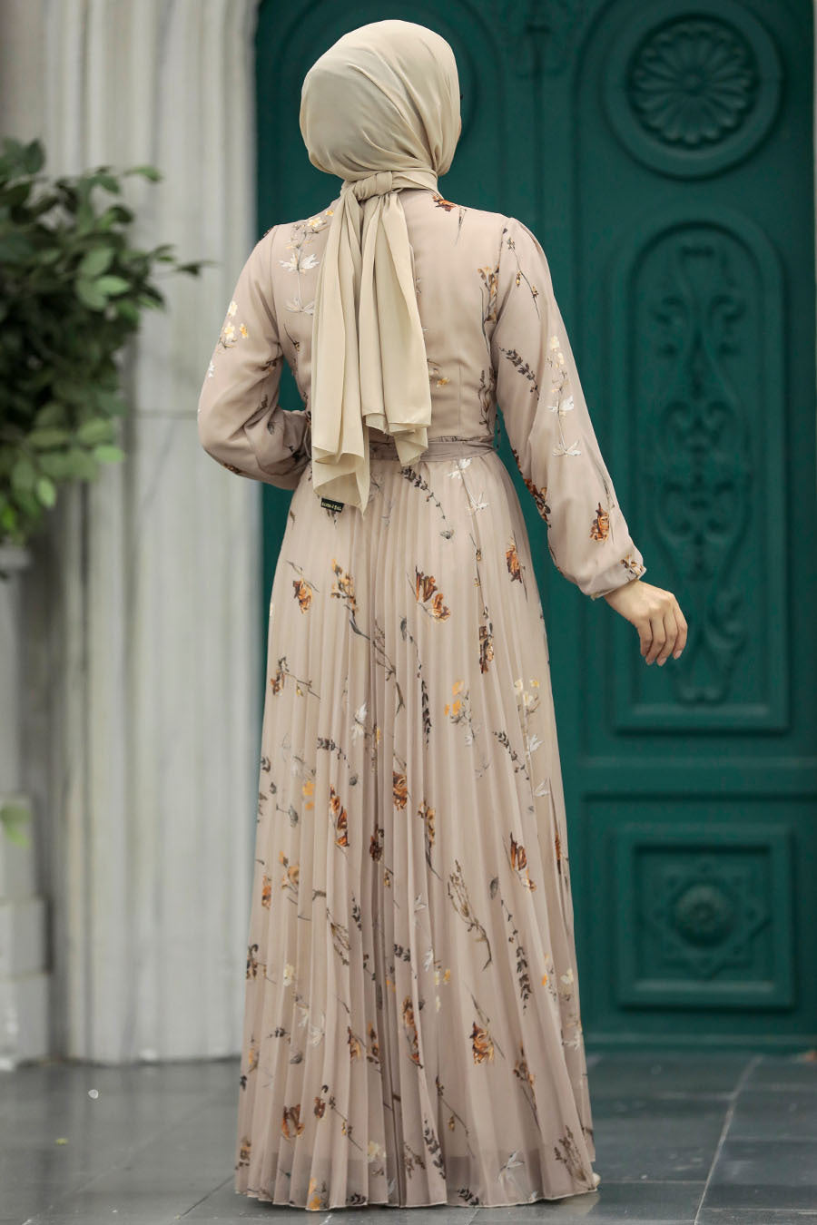 Mink Printed Turkish Dress