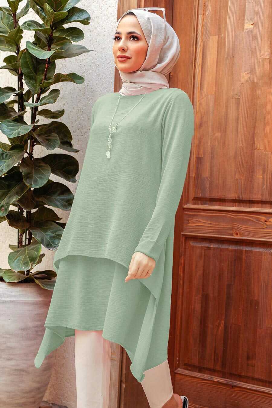 Green Layered Turkish Tunic Top