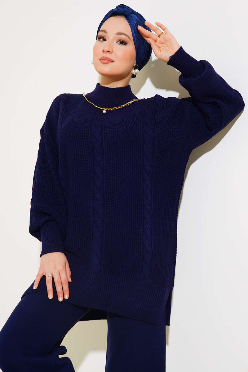 Navy Cable Knit Co-ord - Chaddors