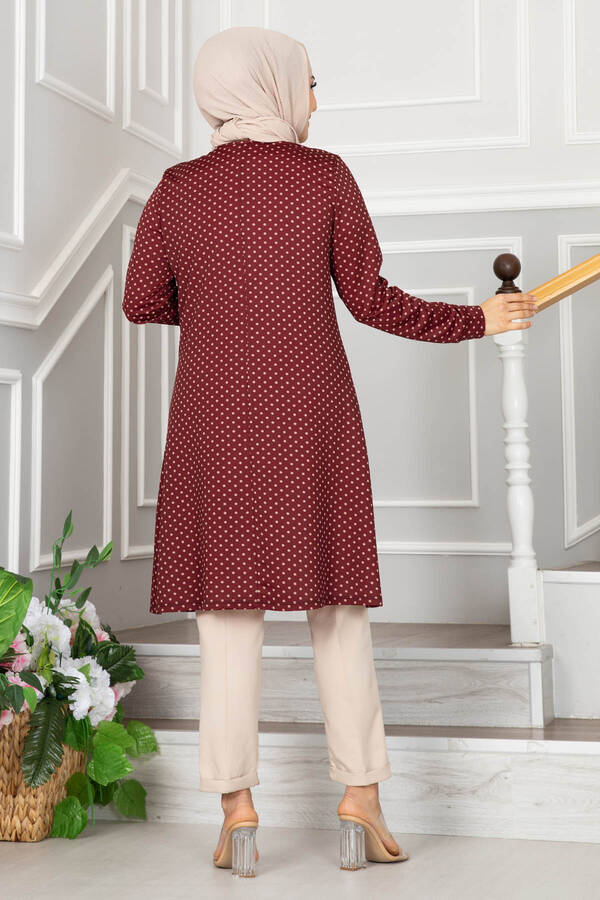 Maroon Polka Dots Turkish Tunics