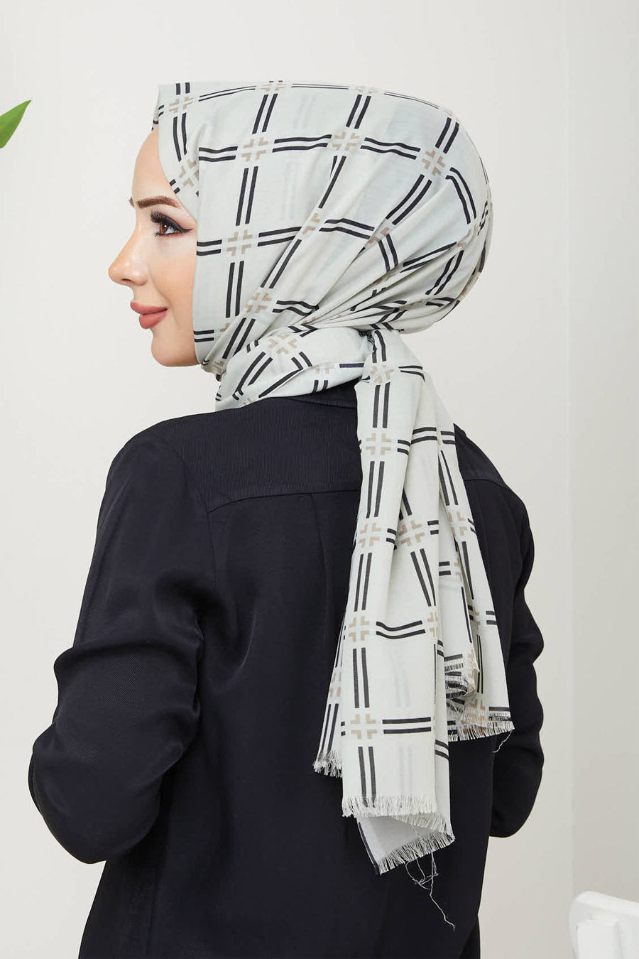 Block Print Turkish Hijab +