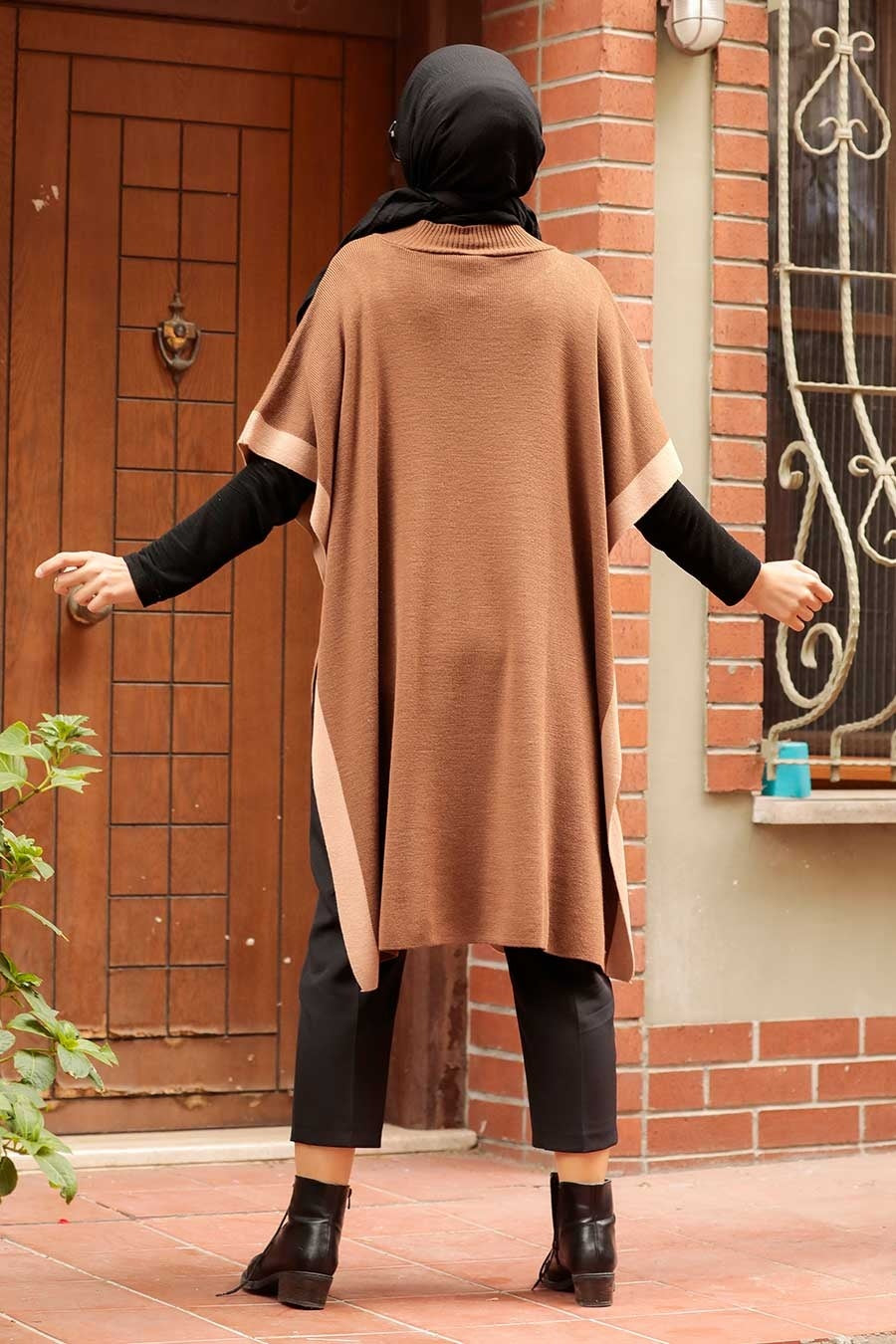 Brown Stripe Poncho
