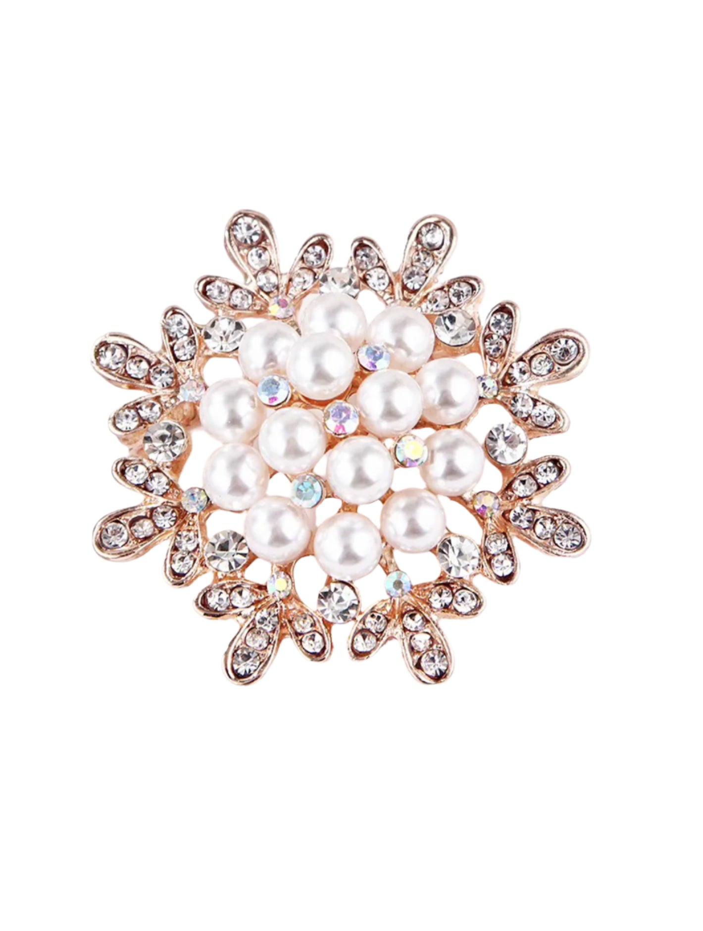 Pearls Flower Brooch