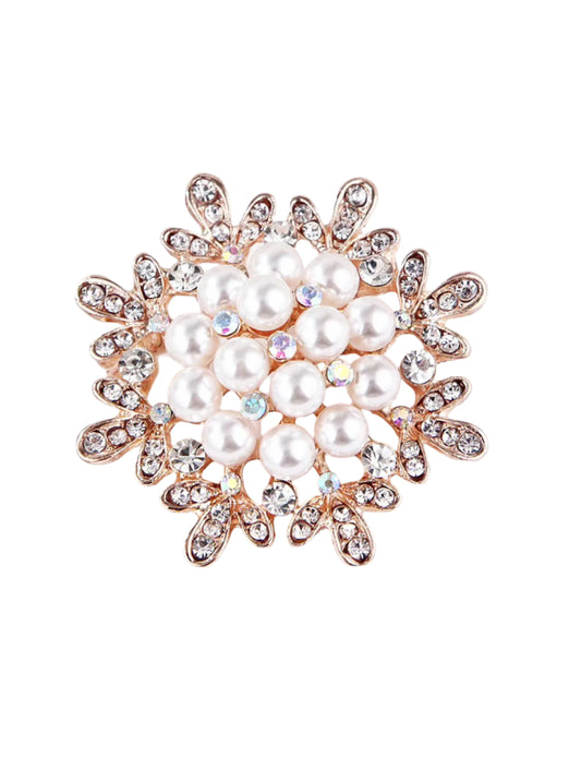 Pearls Flower Brooch