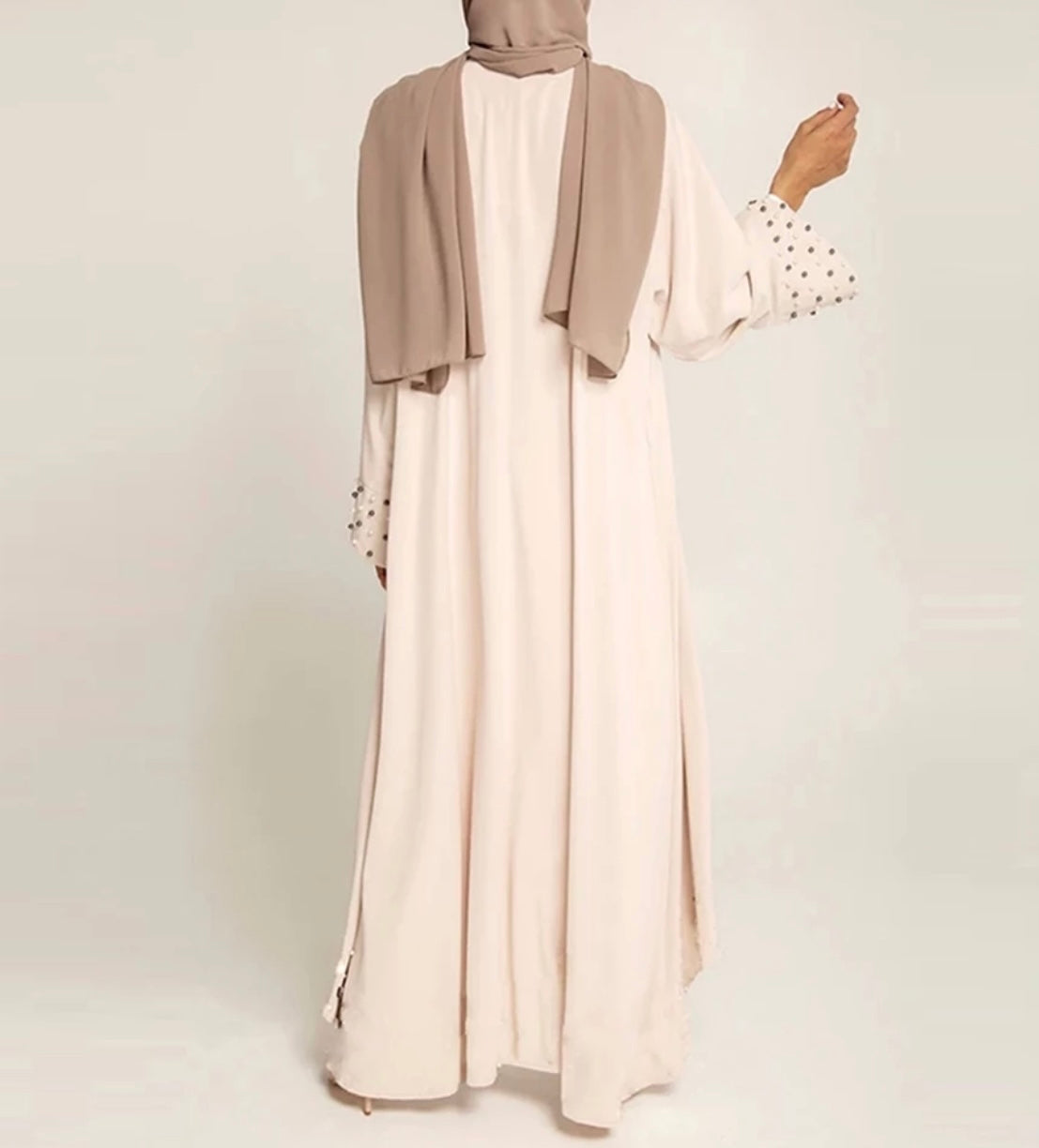 Off White Pearls Abaya