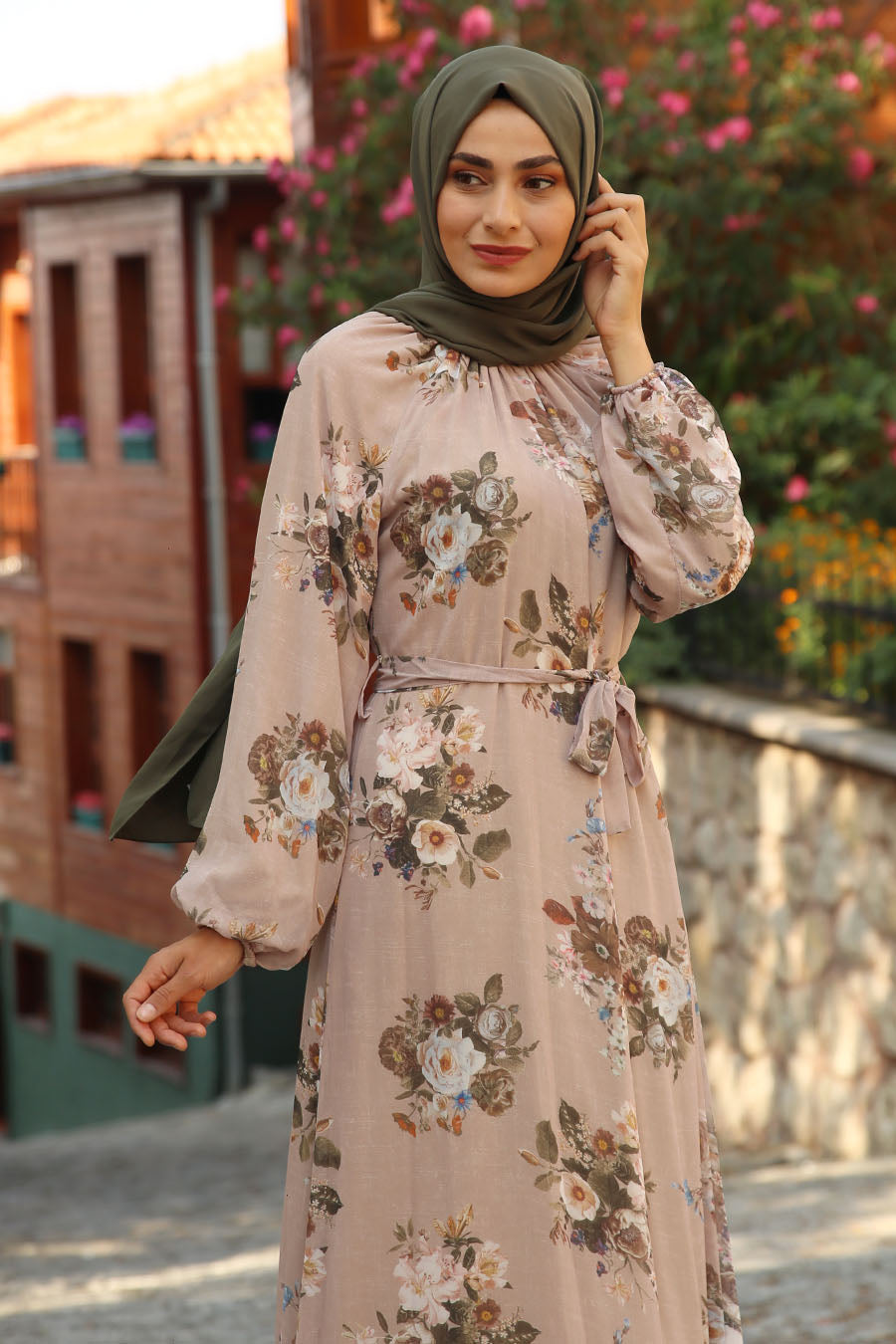 Beige Orchid Turkish Dress