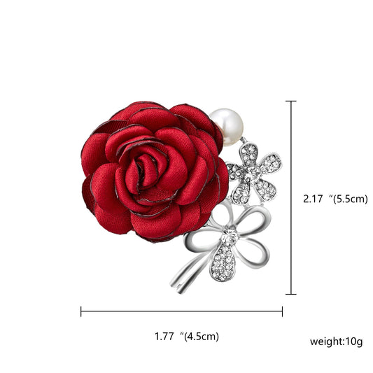 Red Flower Brooch - Chaddors
