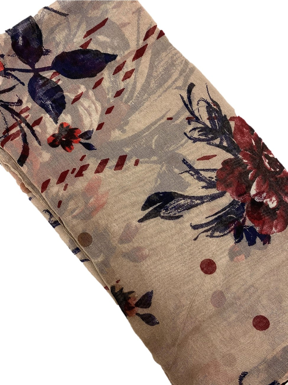 Beige Rose Viscose Printed