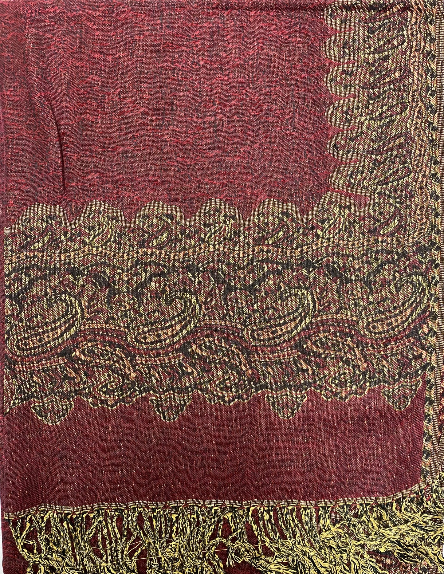 Maroon Border Pashmina