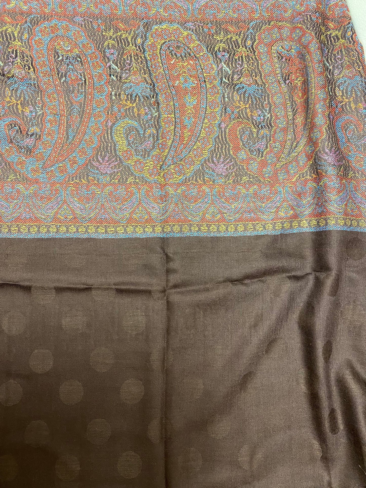Brown Border Pashmina