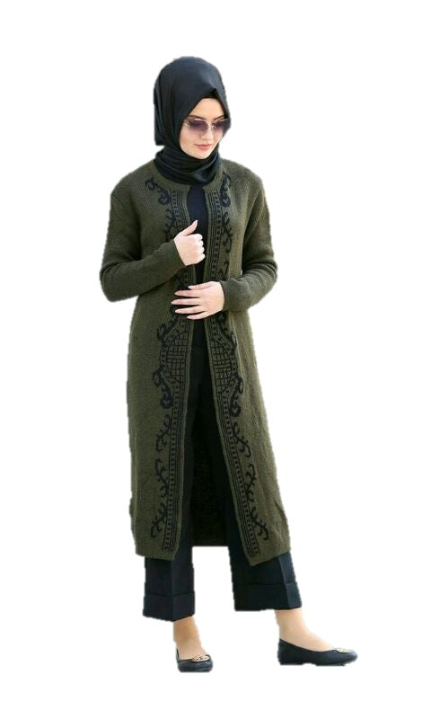 Green with Design Cardigan - Chaddors