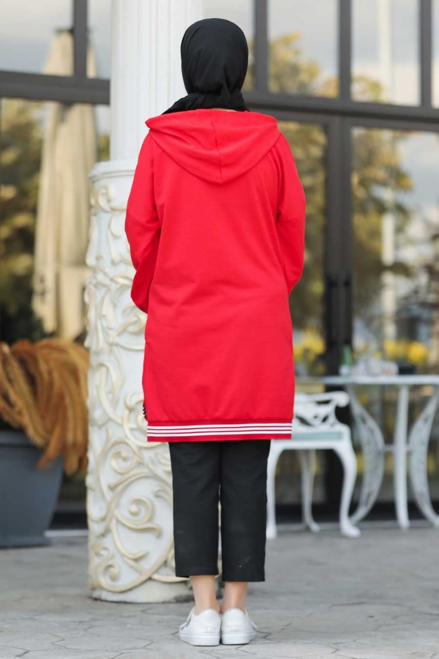 Red Sweatshirt Tunic