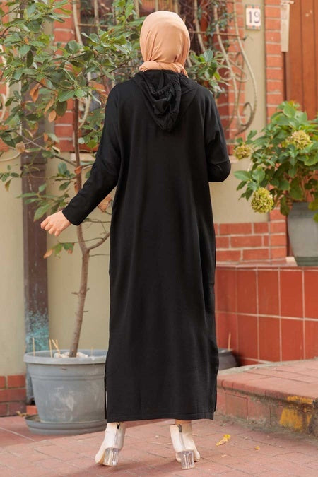 Black Knitted Turkish Dress